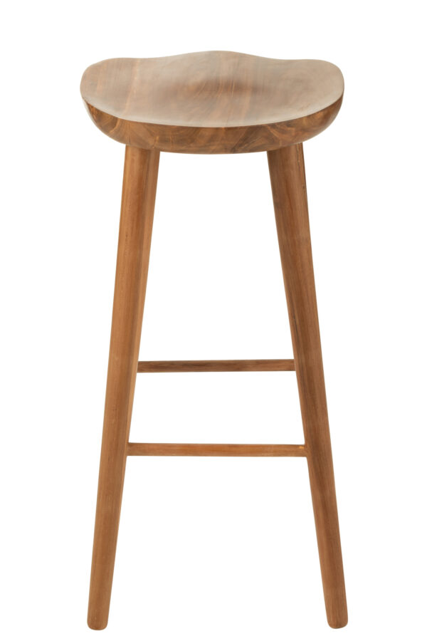Chaise de bar en bois de teck marron – Image 4