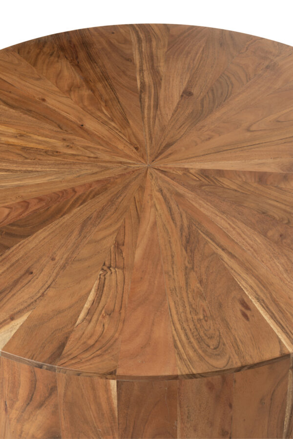 Table basse ronde en bois d'acacia/MDF naturel – Image 4