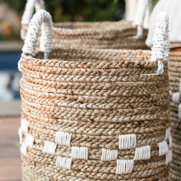 Panier à linge LAWANG | Panier de plantes | Panier de rangement en jonc de mer (3 tailles) – Image 2