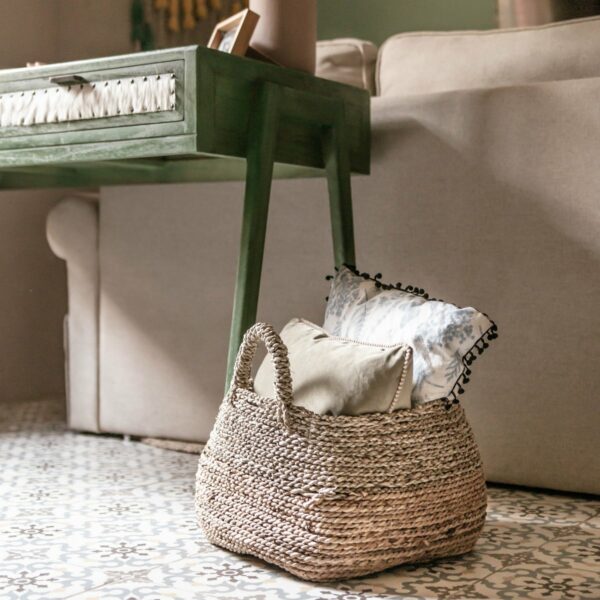 Panier de rangement | Panier à linge | Panier à plantes MAJALENGKA (naturel) en fibre de bananier et jonc de mer (3 tailles) – Image 2