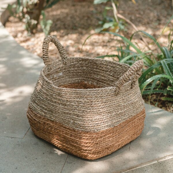 Panier de rangement | Panier à linge | Panier à plantes MAJALENGKA (naturel) en fibre de bananier et jonc de mer (3 tailles)