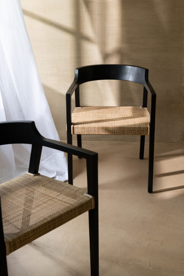Chaise Emma Teck Noir/Marron – Image 5