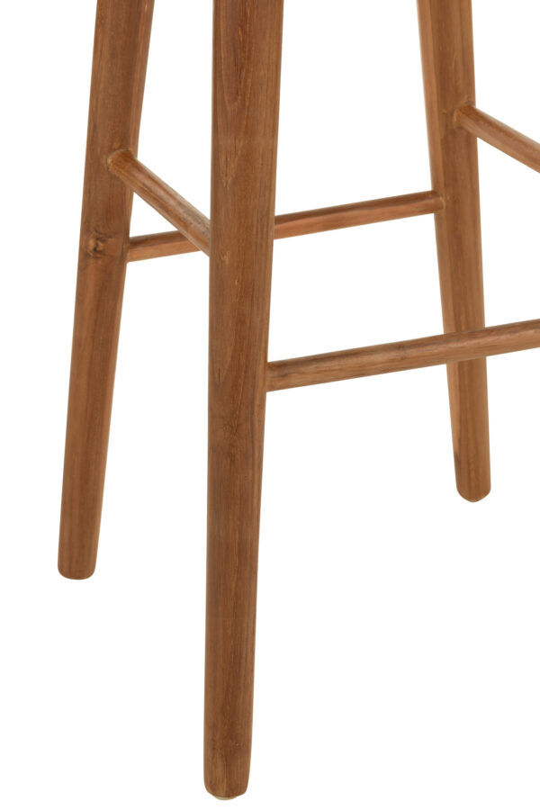 Chaise de bar en bois de teck marron – Image 5
