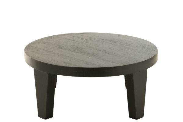 Table basse ronde en bois de manguier noir mat – Image 5