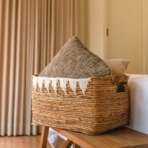 Panier de rangement avec décor en coton PISANG Panier décoratif tissé à la main en fibre de bananier