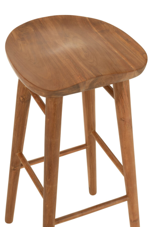 Chaise de bar en bois de teck marron – Image 6