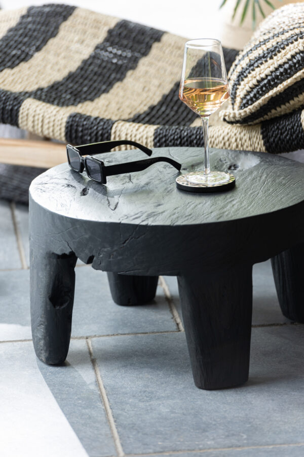 Table ronde en teck noir S/2 – Image 6