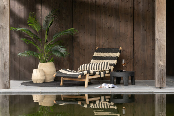 Table ronde en teck noir S/2 – Image 7