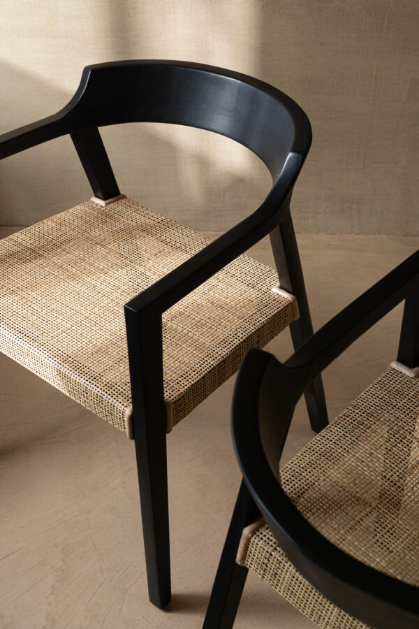 Chaise Emma Teck Noir/Marron – Image 7