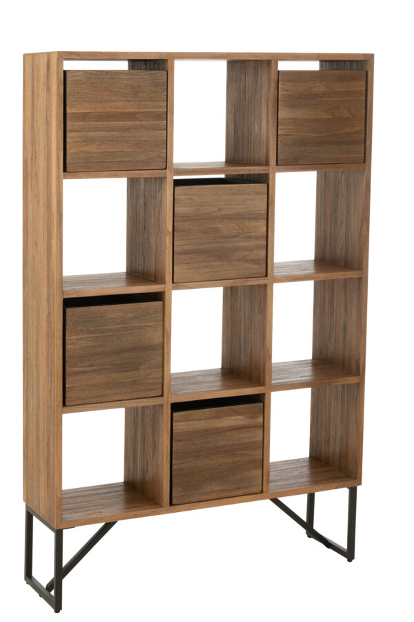 Armoire avec tiroirs en teck recyclé naturel – Image 7