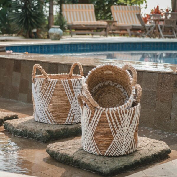 Panier de rangement | Panier à plantes | Panier à linge LAWU en fibre de banane (3 tailles) – Image 2