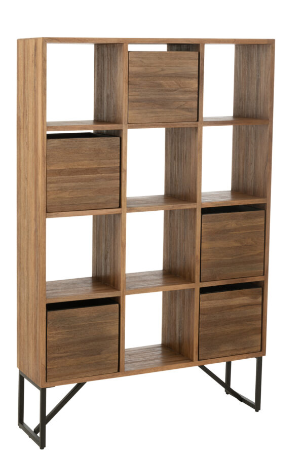 Armoire avec tiroirs en teck recyclé naturel – Image 8