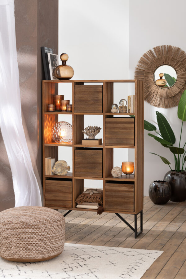 Armoire avec tiroirs en teck recyclé naturel – Image 9