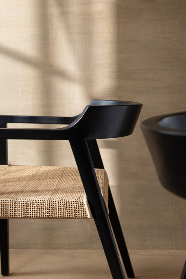 Chaise Emma Teck Noir/Marron – Image 9