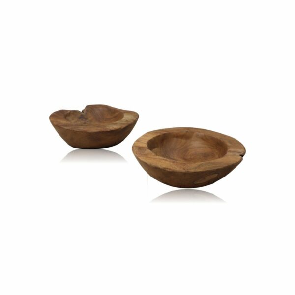 HSM Collection-Coupe à fruits Petit S/2-ø20-27x6-10-Naturel-Teck
