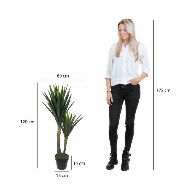 Plante Artificielle Yucca - H120 x Ø60 cm - Vert – Image 6