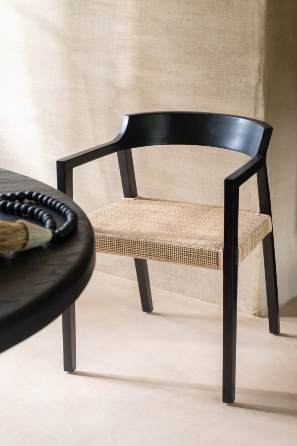 Chaise Emma Teck Noir/Marron – Image 10