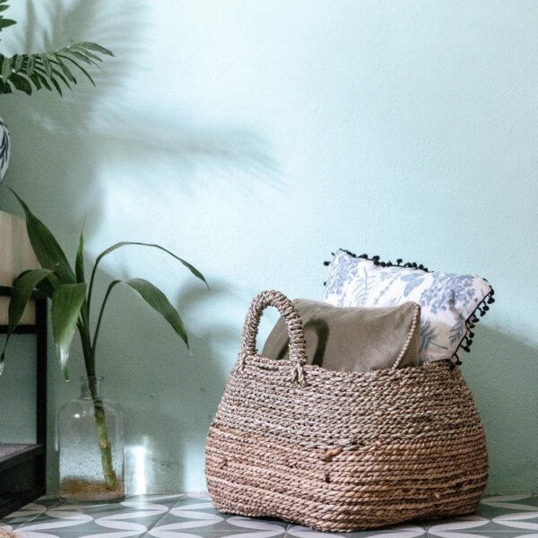 Panier de rangement | Panier à linge | Panier à plantes MAJALENGKA (naturel) en fibre de bananier et jonc de mer (3 tailles) – Image 5