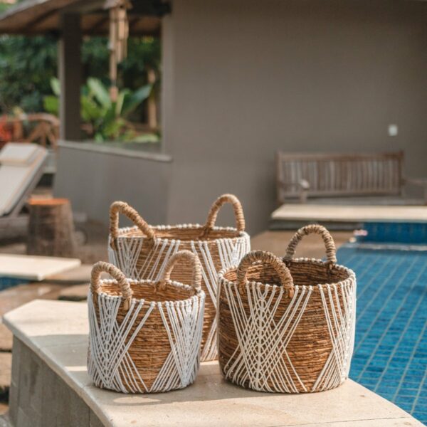 Panier de rangement | Panier à plantes | Panier à linge LAWU en fibre de banane (3 tailles)