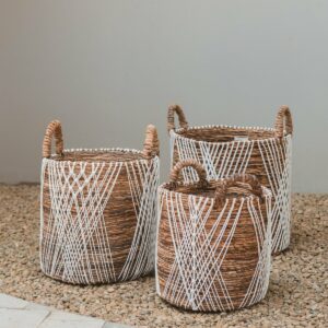 Panier à linge | Panier de plantes | Panier de rangement JUWANA en fibre de bananier