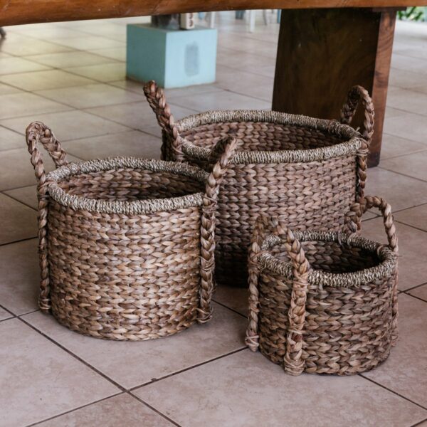 Plante | Panier de rangement | Panier à linge CANGGU en jacinthe d'eau (3 tailles) – Image 5
