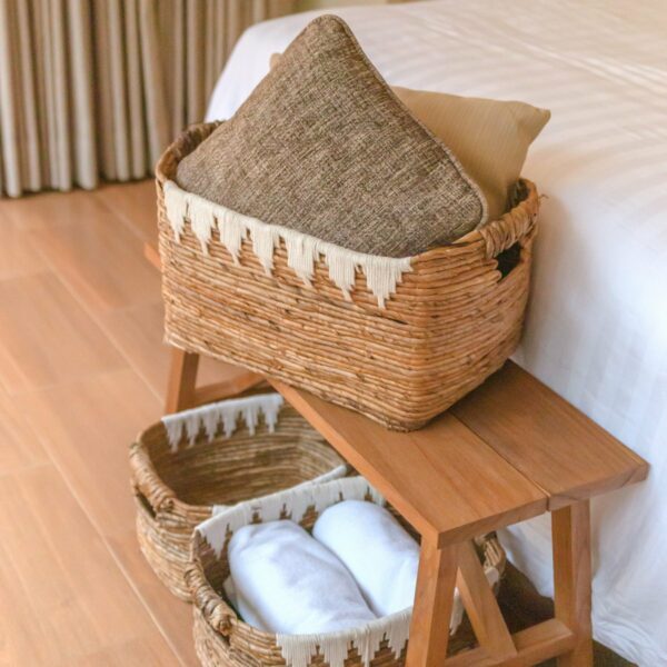 Panier de rangement avec décor en coton PISANG Panier décoratif tissé à la main en fibre de bananier – Image 2