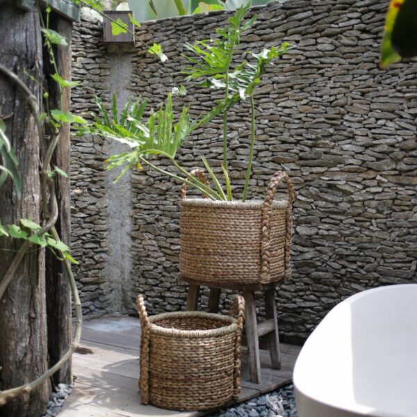 Plante | Panier de rangement | Panier à linge CANGGU en jacinthe d'eau (3 tailles) – Image 2