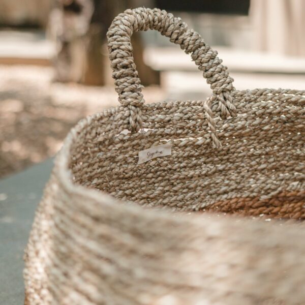 Panier de rangement | Panier à linge | Panier à plantes MAJALENGKA (naturel) en fibre de bananier et jonc de mer (3 tailles) – Image 4