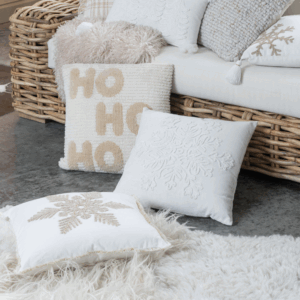 Coussin Hohoho Polyester Blanc/Beige Assortiment de 2