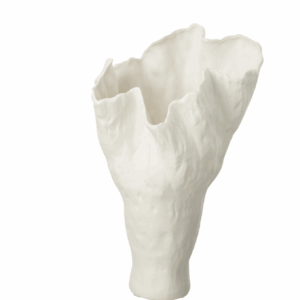 Vase Corolle Étroite en Céramique Blanche