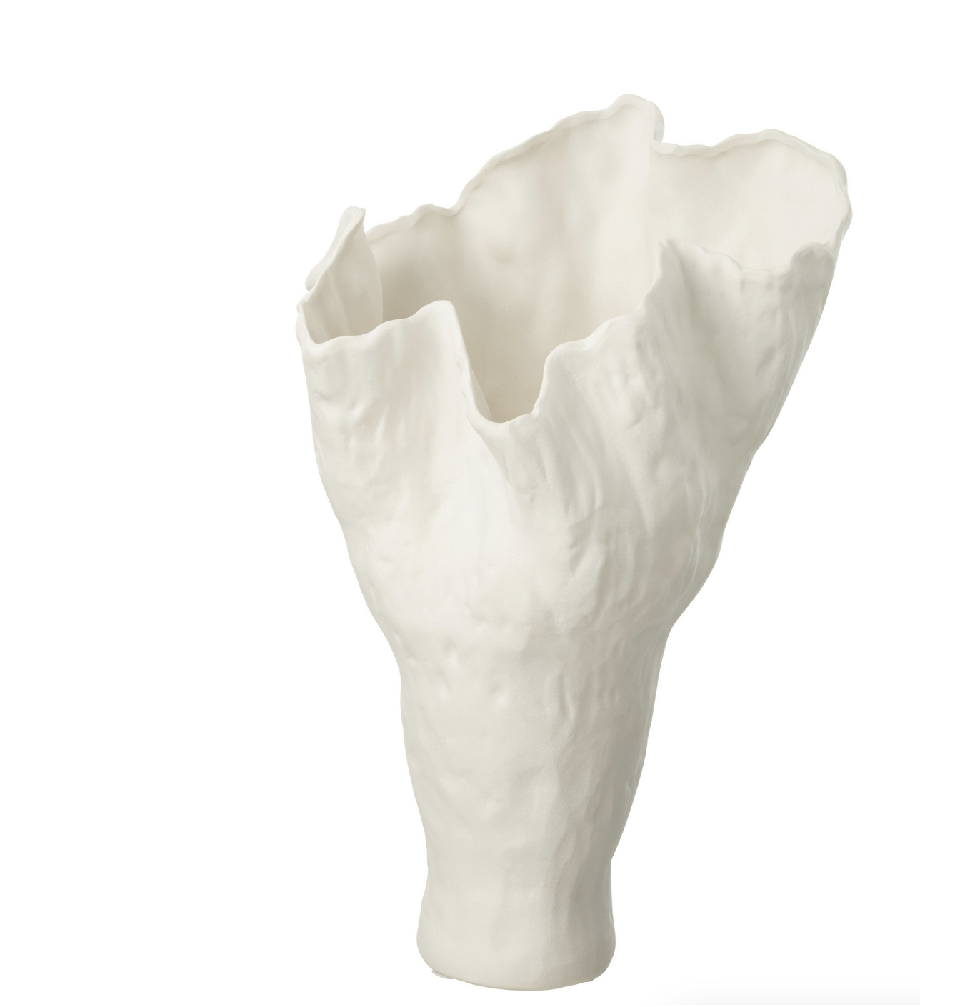 Vase Corolle Étroite en Céramique Blanche