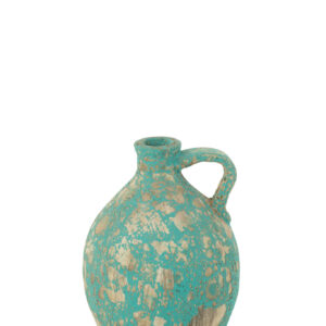 Vase Carafe Antique Argile/Ciment Azur