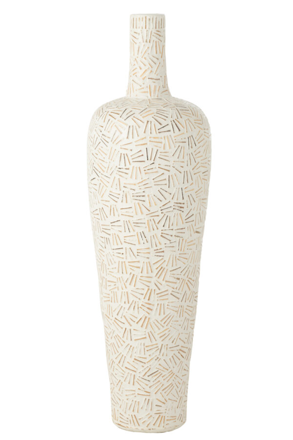 Grand vase en ciment blanc Lauwra