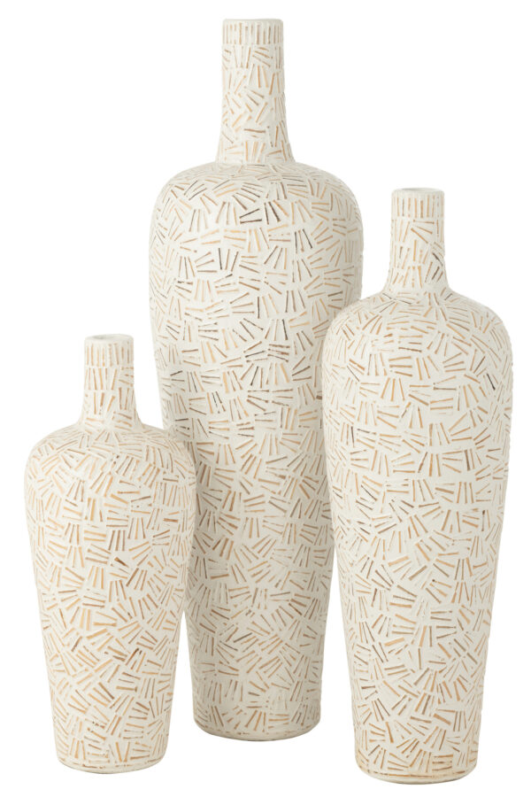 Grand vase en ciment blanc Lauwra – Image 2
