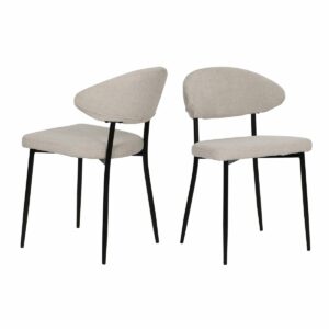 Lot de 2 chaises en tissu structuré
