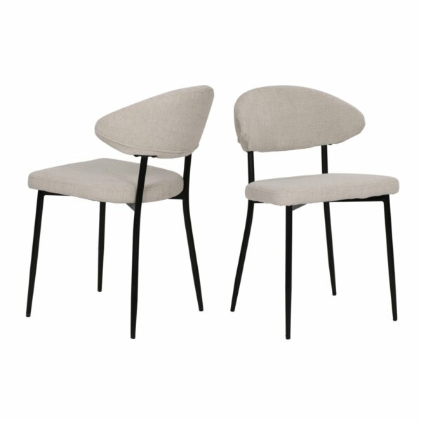 Lot de 2 chaises en tissu structuré