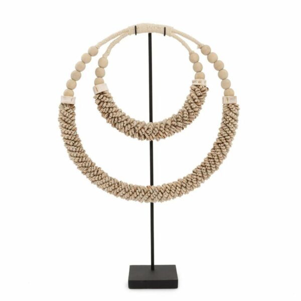 Le Collier Double Coquillage Sur Support - Naturel