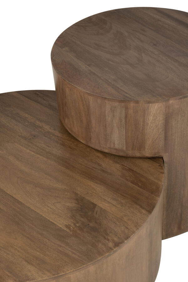 Ensemble de 2 tables en bois de manguier marron – Image 7