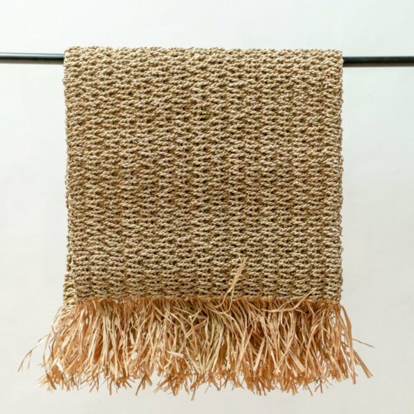 Tapis en jonc de mer à pompons 120x60 cm Tapis bohème tissé en jonc de mer BARA – Image 5
