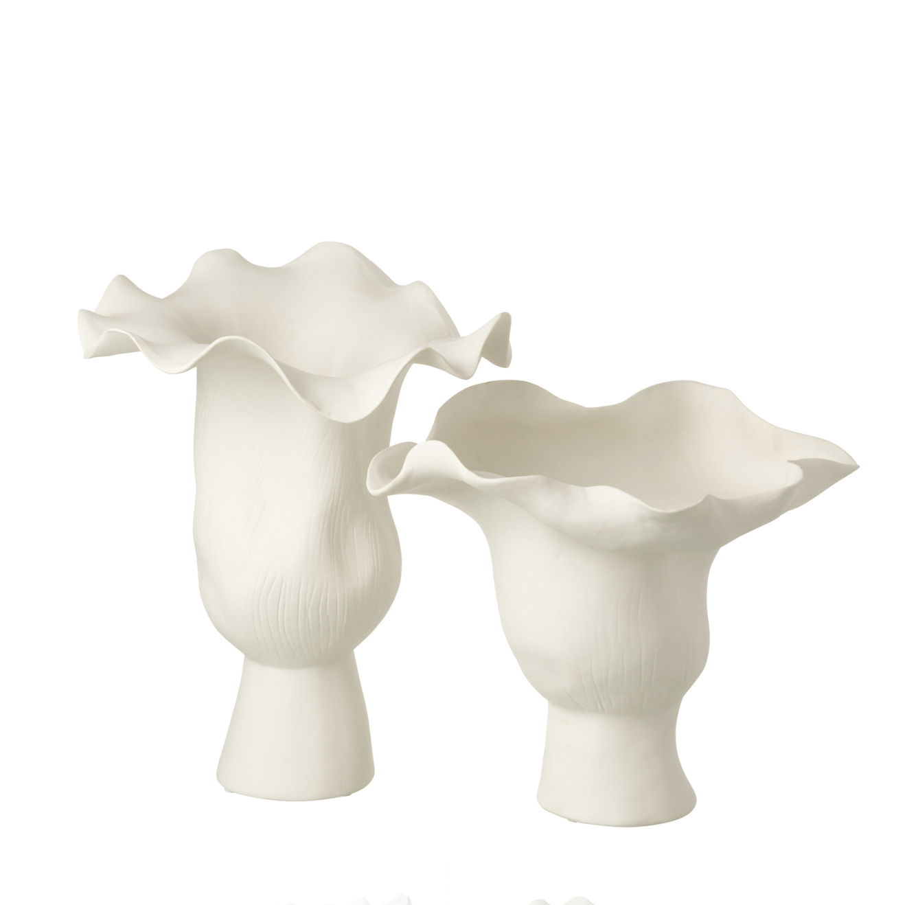 Vase en céramique blanc à hélice étroite irrégulière