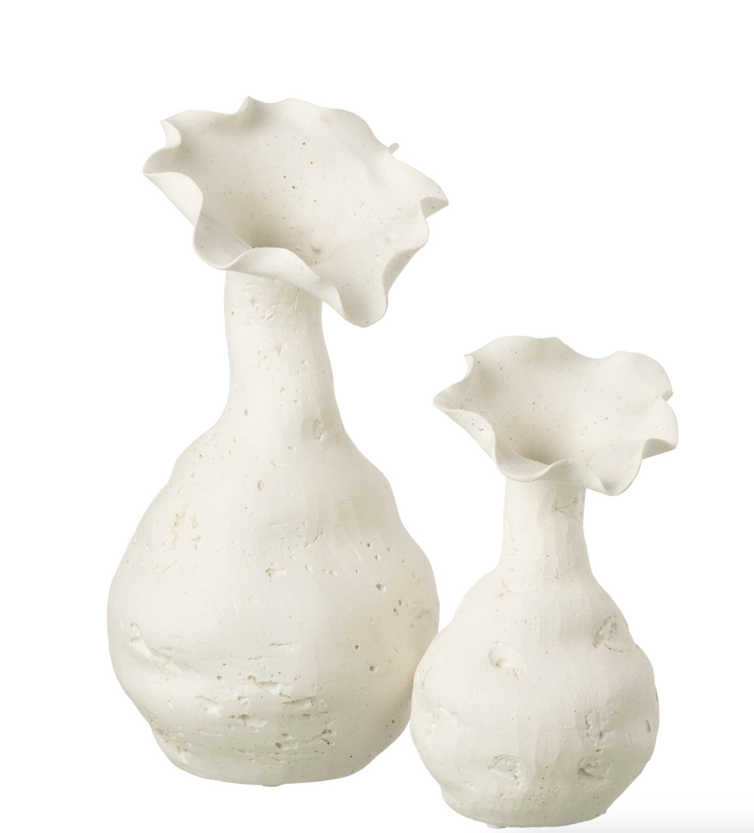 Vase en céramique blanc grand Helix