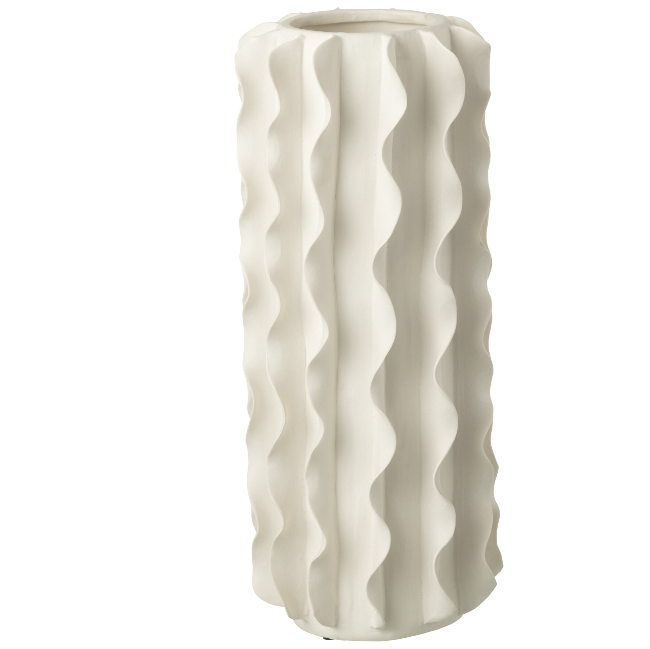 Vase Cylindre Hélice en Céramique Blanc