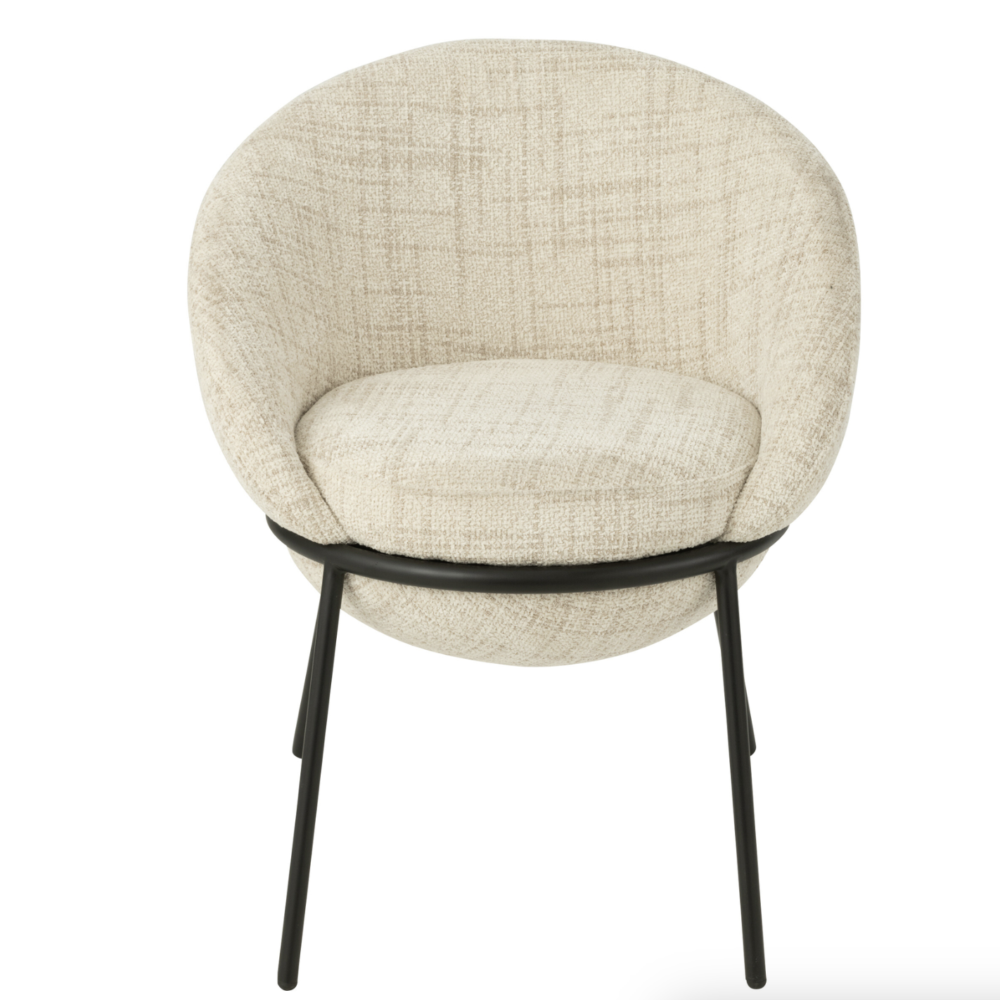 Chaise de salle à manger avec pieds en fer beige/noir