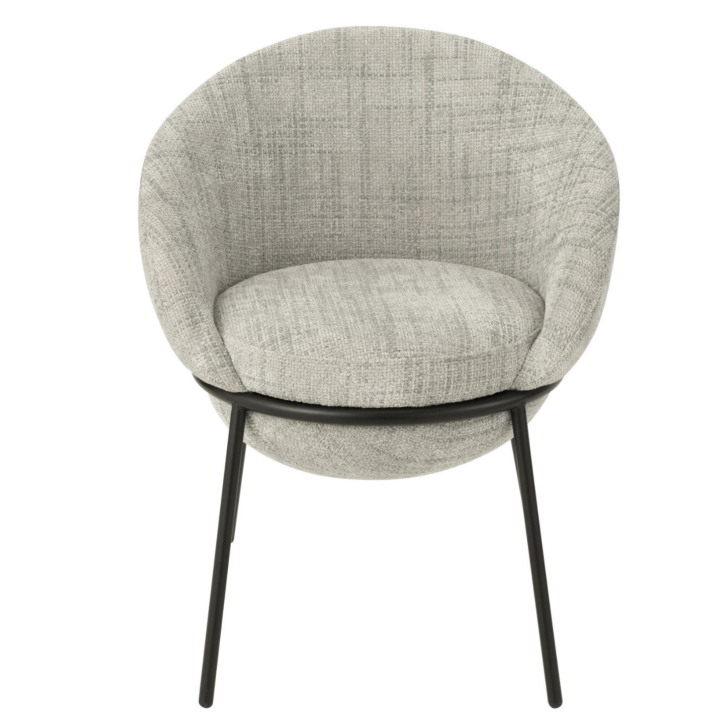 Chaise de salle à manger avec pieds en fer gris/noir.