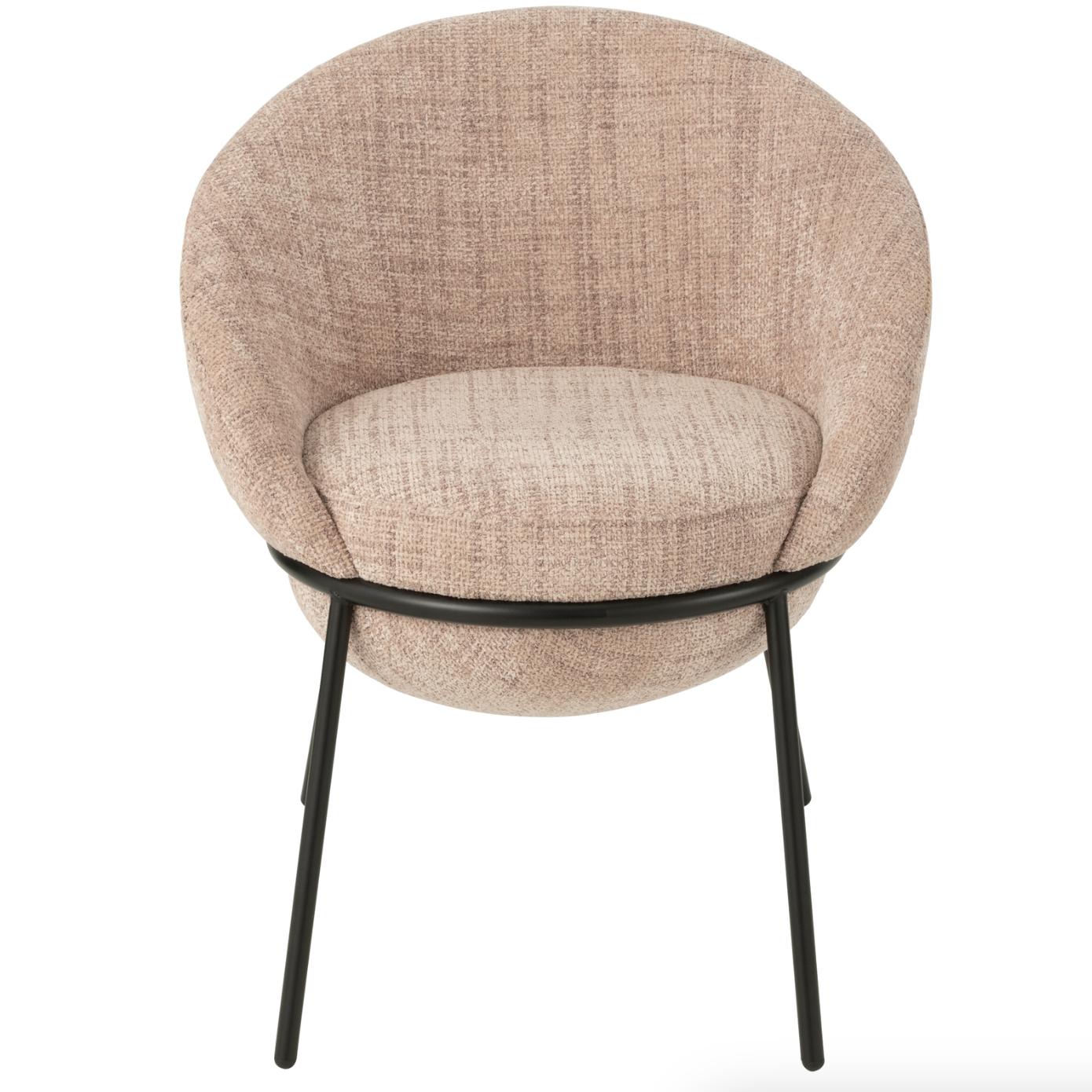 Chaise de salle à manger avec pieds en fer rose clair/noir