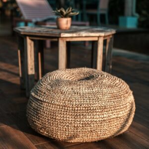 Pouf | Pouf TELU en Raphia (2 tailles)