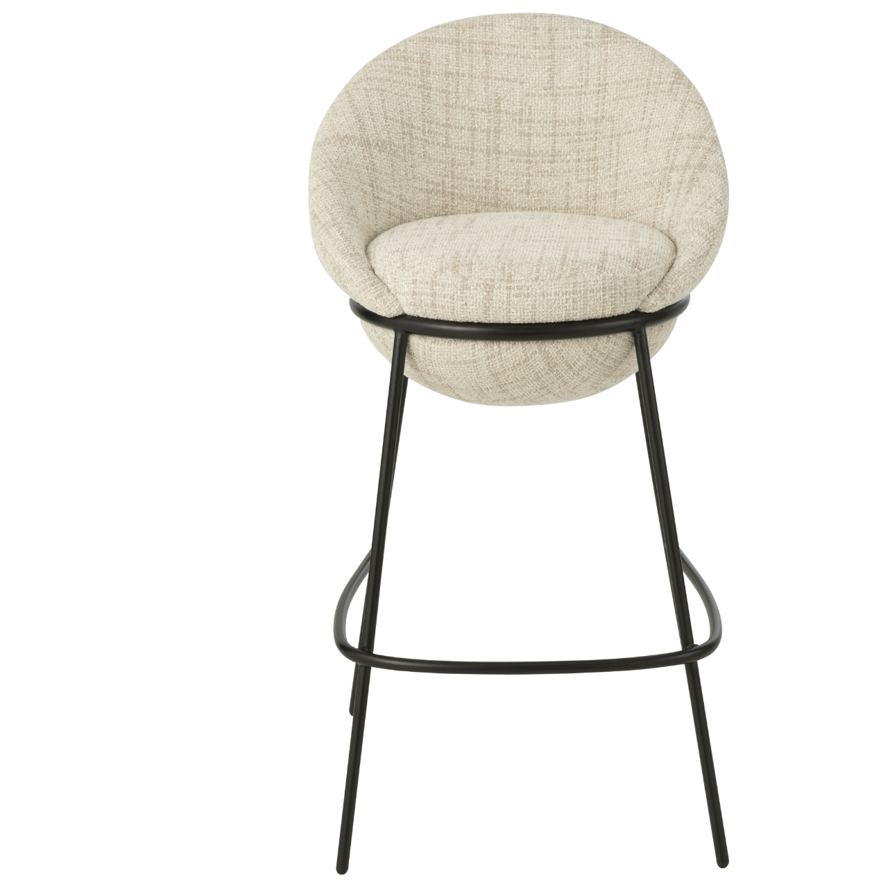 Tabouret de bar avec pieds en fer beige/noir