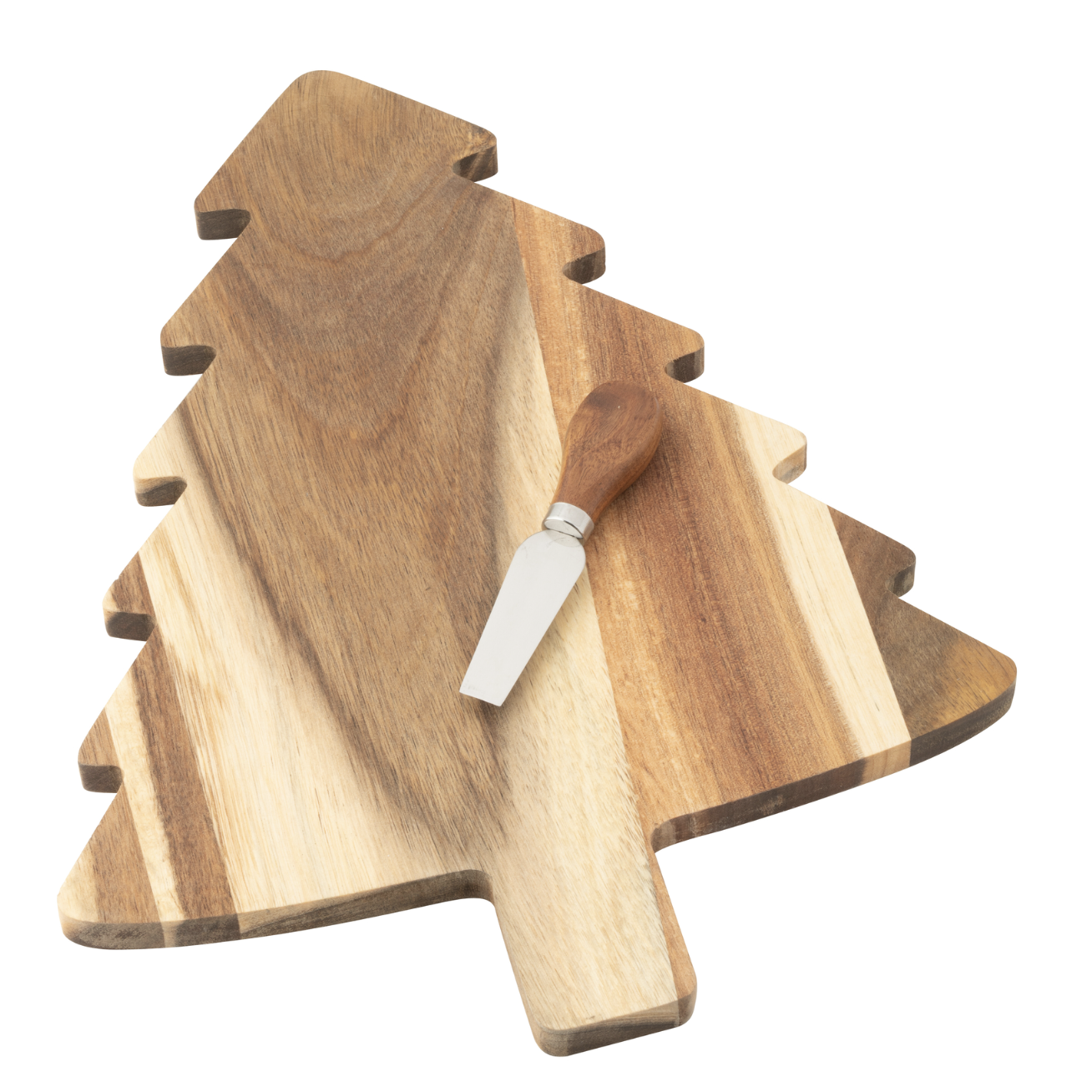 Planche à fromage + couteau à fromage Arbre de Noël Tableau noir Naturel