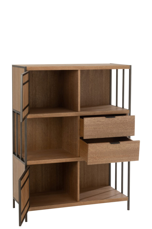Armoire Différents Compartiments Bois/Métal Naturel – Image 3