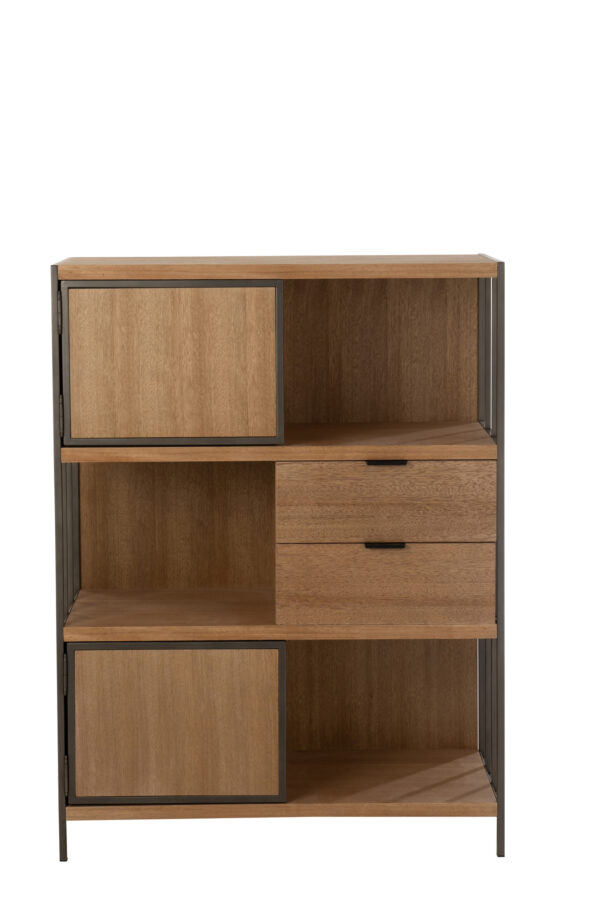 Armoire Différents Compartiments Bois/Métal Naturel – Image 4
